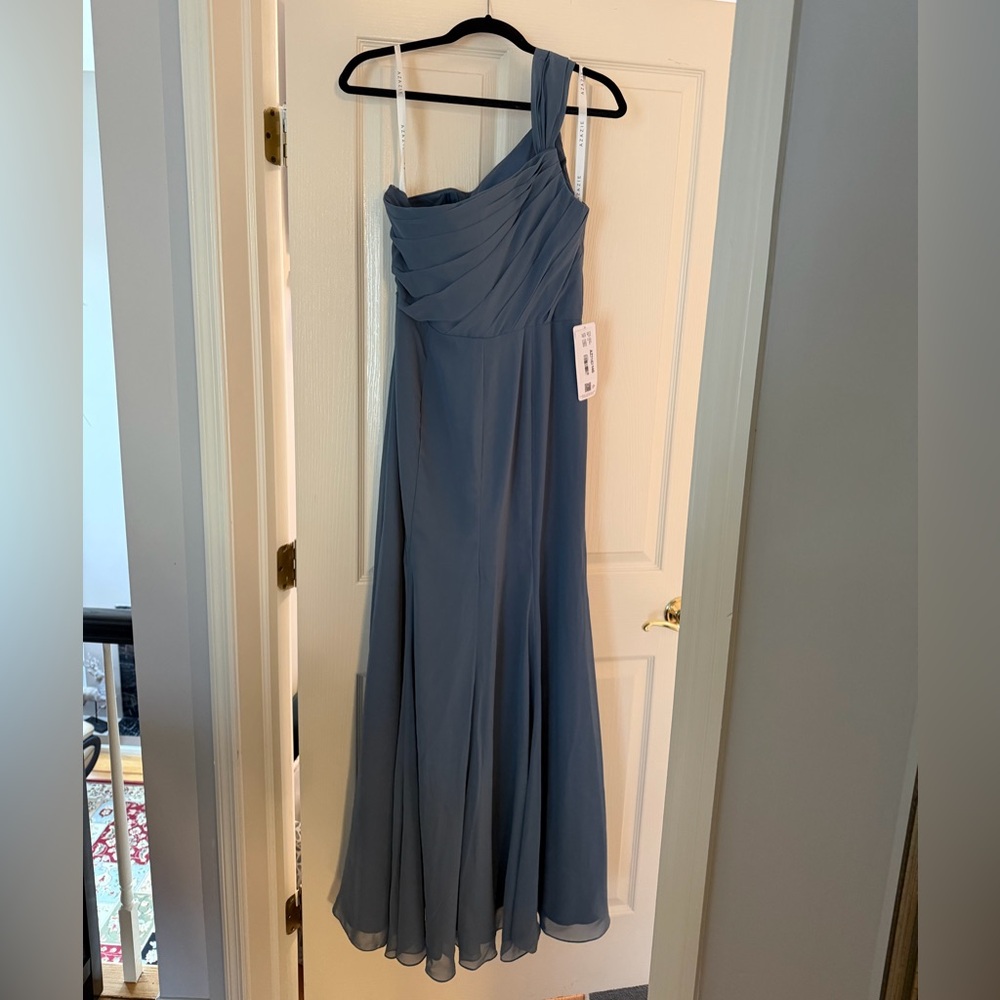Azazie One-Shoulder Gown in Color Twilight